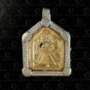 Gilded silver Kansari locket 23JS9. Rajasthan state, Western India.