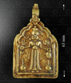 Gold Karni Mata locket 23JRJ9A. Rajasthan state, Western India.
