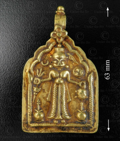 Gold Karni Mata locket 23JRJ9A. Rajasthan state, Western India.