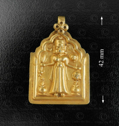 Gold Karni Mata locket 23JRJ9B. Rajasthan state, Western India.