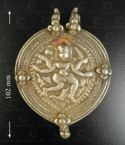 Silver Bhairava locket 23JRJ4B. Rajasthan state, Western India.