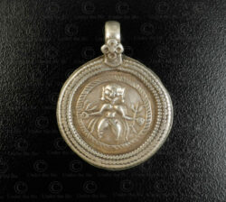 Silver Bhairava locket 23JRJ6A. Rajasthan state, Western India.