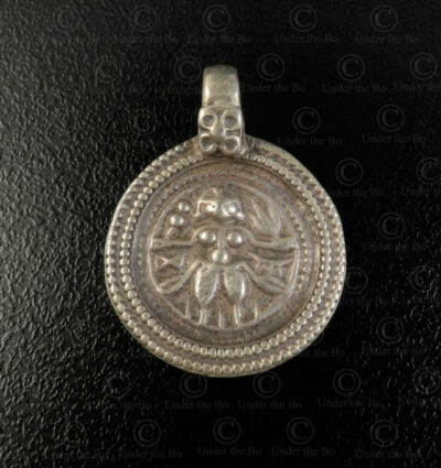 Silver Bhairava locket 23JS7C. Rajasthan state, Western India.