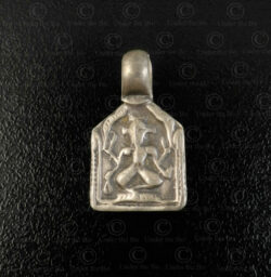 Silver Ganesha locket 23JS7K. Rajasthan state, Western India.