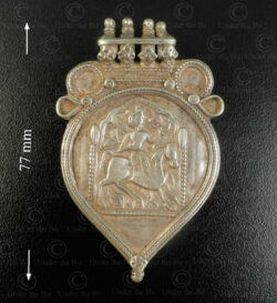 Silver Ramdev locket 23JRJ5A. Rajasthan state, Western India.