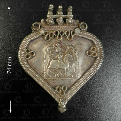 Silver Ramdev locket 23JRJ5C. Rajasthan state, Western India.