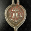 Silver Vishnou feet locket 23JS6E. Rajasthan state, Western India.