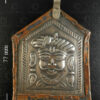 Silver and copper Surya locket 23RJ3C. Madhya Pradesh state, Central India.