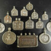 Silver Rajasthan folk locket 23JRJ7F. Rajasthan state, Western India.