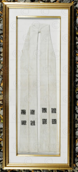 Framed Yao priest scarf YA159A. Lantien Yao culture, Laos or Vietnam. Mid-20th century.