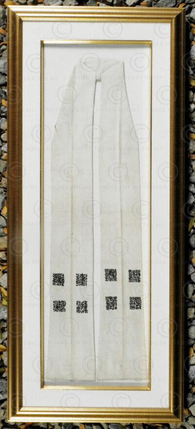 Framed Yao priest scarf YA159A. Lantien Yao culture, Laos or Vietnam. Mid-20th century.