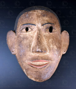 Bidayuh white mask BO281. Bidayuh Dayak culture, Sarawak, Malaysian part of Borneo island.