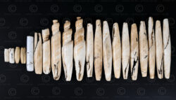 Oblong shell tribal beads NA228. Konyak of northern Nagaland, Eastern India.
