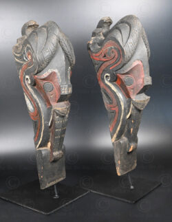 Pair of Batak singas ID151. Samosir Island, Sumatra, Indonesia.