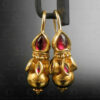 Goa gold earrings E222. Traditional Konkani style. Goa state, south India.