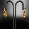 Goa gold earrings E222. Traditional Konkani style. Goa state, south India.