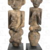 Pair of Dayak statues BO285. Danum tribal culture, West Kalimantan, Indonesian Borneo.