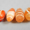 Four Puy etched carnelian beads BD246. Pyu city states, Burma.