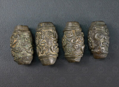 Laos bronze amulet beads BD316. Old Laos or the Lanna kingdom.